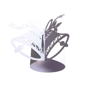 Christmas bell laser cut napkin ring in white paper for holiday table decoration