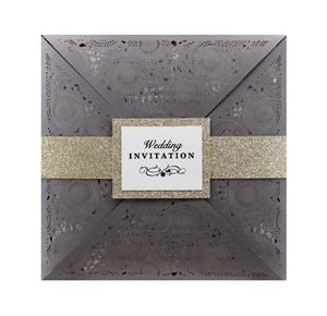 Laser Cut Wedding Invitation Cards With Envelopes Pearlescent Paper Floral Hollow Out Invitations For Marriage Party