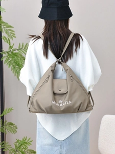 Versatile khaki multi-functional large capacity shoulder bag and backpack for women