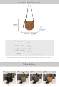 Detailed size specifications for the bucket bag with PU leather and drawstring closure