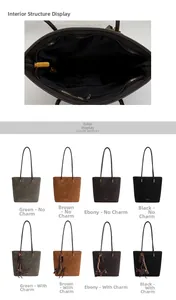 Detail view of the interior structure and zipper pocket of a retro matte tote bag