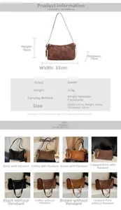 Guide des tailles et options de couleurs pour sac hobo en daim à motif léopard