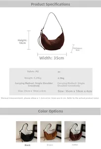 Detailed size guide and color comparison for the crescent faux suede leopard tote bag