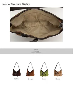 Detail of spacious interior with zipper pocket and four elegant matte finish colors