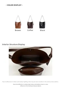 Vue intérieure du sac seau montrant le fermoir magnétique et la pochette zippée amovible