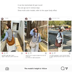 Trois sacs bandoulière vintage en marron, beige et café présentés à l'extérieur