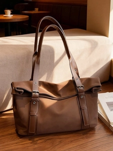 Sac Cabas en Cuir PU pour Femmes Vintage Grande Capacité Sac à Épaule de Niche pour Trajet Quotidien Bureau Sac à Main Polyvalent