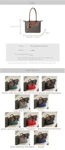 Spécifications de taille détaillées et options de couleurs pour le grand sac à main