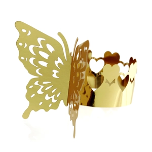 Elegant Butterfly Laser Cut Napkin Rings Pearlescent Paper Hollow Napkin Buckles For Wedding Banquet Party Table Decor