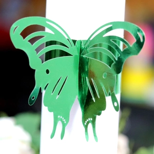 Butterfly Hollow Out Paper Napkin Rings Reflective Pearlescent Napkin Buckles For Wedding Banquet Table Decoration Party Supplies