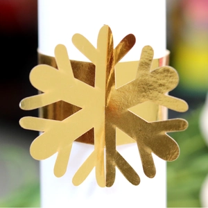 Snowflake Napkin Rings Laser Cut Pearlescent Paper Table Decoration Festive Decor For Christmas Wedding Party Banquet Supplies