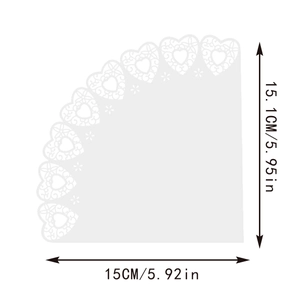 Laser cut white heart lace paper cone template for wedding flower confetti 15x15cm