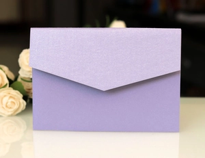 Lavender pearlescent envelope with elegant shimmer for wedding and party invitations