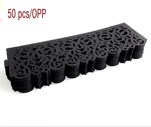 50pcs laser cut silver hollow tea light candle holders with elegant scroll patterns