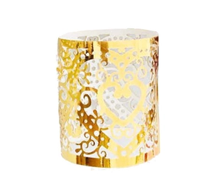 Golden heart hollow-out paper lampshade for LED tea light candles and wedding decoration
