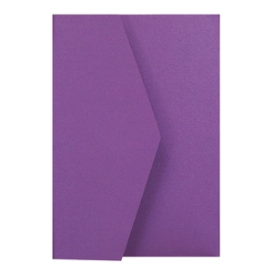 Close-up of a pearlescent purple envelope with elegant texture for wedding invitations
