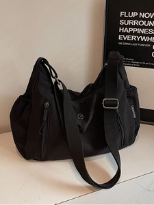 Sac Bandoulière en Nylon Grande Capacité pour Femmes Hydrofuge Hobo Sac à Épaule Multi Poches Polyvalent Casual Besace