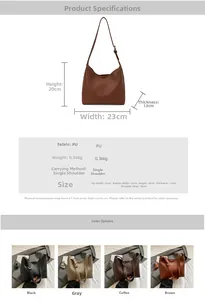 Detailed technical diagram of tote bag showing dimensions and four color options