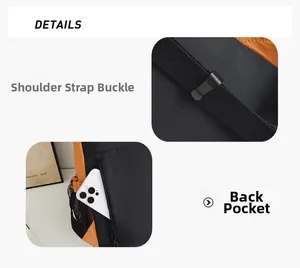 Détails des boucles de bretelles et poche arrière cachée pour smartphone sur sac à dos sport