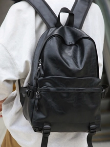 Vintage PU Leather Backpack Large Capacity Fashion Laptop Bag For Women Men Casual Travel School Commuting College Bookbag