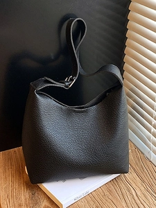 Damen Litschi-Muster PU-Leder Hobo Tote Tasche Große Kapazität Verstellbarer Riemen Schulter Umhängetasche Modische Pendler Handtasche