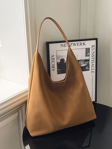 Minimalist PU Leather Large Capacity Hobo Bag For Women Vintage Matte Underarm Tote Bag Commuter Daily Shoulder Handbag