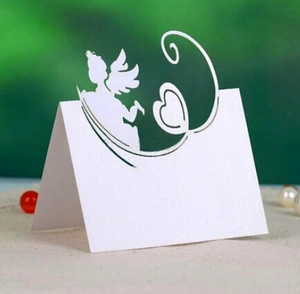 Laserschnitt Perlmuttpapier Platzkarten Hohl Schmetterling Engel Herz Design Hochzeit Party Tischdeko Namenskarten Bankett Sitzplatzkarten