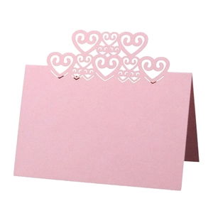 Laser Cut Heart Shape Wedding Place Cards Hollow Pearlescent Paper Table Name Seat Cards For Banquet Party Decorations