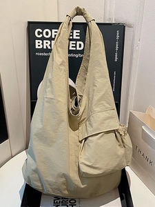 Women Large Capacity Washed Cloth Tote Bag Casual Pleated Shoulder Bag Lightweight Multi Pocket Crossbody Hobo Bag Daily Bag