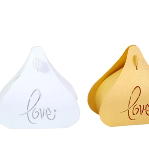Boîtes à bonbons de mariage dorées et blanches avec découpe laser love pour cadeaux