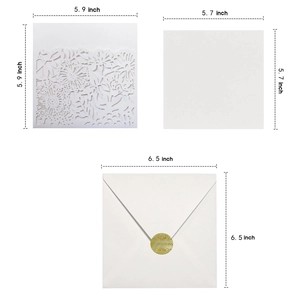 Laser cut lavender floral wedding invitation set with square cards and envelopes
