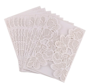 Detailed laser-cut rose pattern on premium white paper wedding invitation card cover