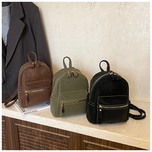 Detailed comparison of three stylish mini backpacks in brown, olive green, and black leather
