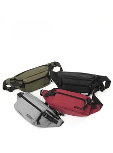 Water-resistant crossbody bags in olive, black, grey, and red with adjustable straps
