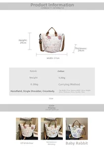 Quilted bucket bag dimensions chart showing 37cm width and 29cm height for travel use
