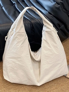 Damen Große Kapazität Gewaschener Stoff Tote Bag Lässige Hobo Umhängetasche Mit Kordelzug Knitter Textur Pendler Tasche
