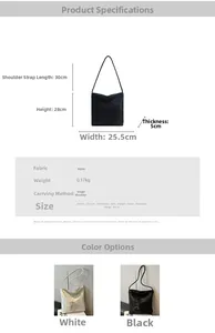 Detailed dimension guide for the nylon rhinestone shoulder bag with size and weight info