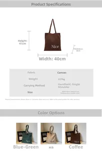Detailed size specifications for corduroy tote bag with large capacity and Nice print