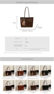 Spécifications de taille détaillées pour le sac à main minimaliste en cuir PU avec ours
