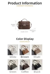 Detailed size chart and multi-color selection for women large casual crossbody handbag