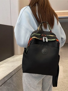 Women Fashion Backpack Large Capacity Oxford Cloth Travel Bag With Floral Embroidery Ethnic Style Lightweight School Backpack