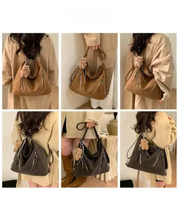 Collage of large capacity Harajuku style tote bag showing shoulder and handheld carrying styles