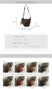 Detaillierte Größentabelle und Spezifikationen für die Retro PU Leder Eimertasche