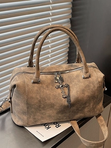 Borsa Boston Gotica Vintage Per Donna In Pelle PU Invecchiata Croce Catena Decorazione Borsa A Spalla Tracolla A Mano