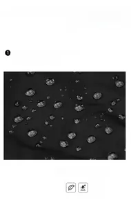 Detailed close-up of water-resistant high-density nylon fabric with beads of water