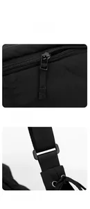 Detail showing high-density nylon fabric with smooth zipper and durable buckle adjustment