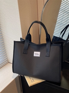 Sac fourre-tout à carreaux noirs pour femmes à grande capacité avec logo Mummy Bags