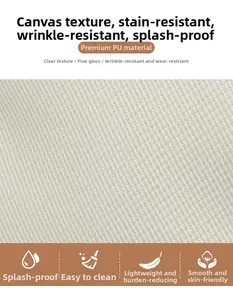 Macro view of water-resistant, anti-wrinkle PU leather texture for travel backpack