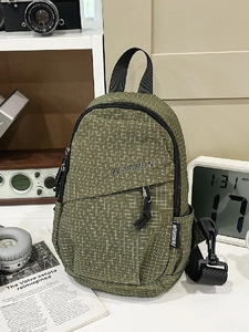 Vintage Plaid Nylon Chest Bag Large Capacity Color Block Crossbody Shoulder Waist Bag For Men Women Casual Daily Outdoors