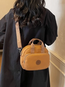 Chic mustard yellow small square shoulder bag for women with wide adjustable canvas strap